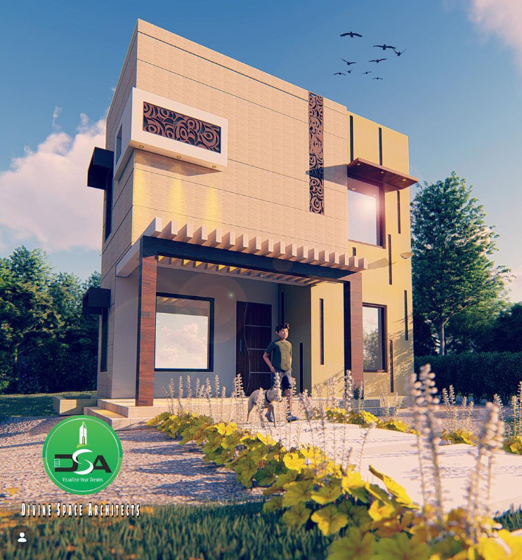 Contemporary villa architecture and front elevation design in Punjab