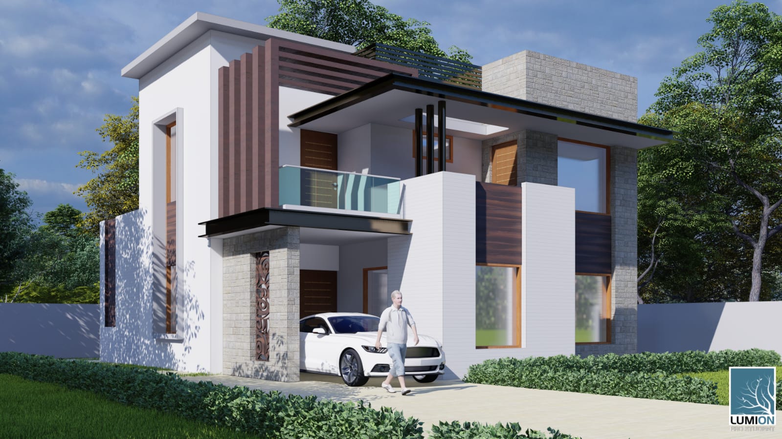 Double storey luxury house design by Cheetu Architects Punjab