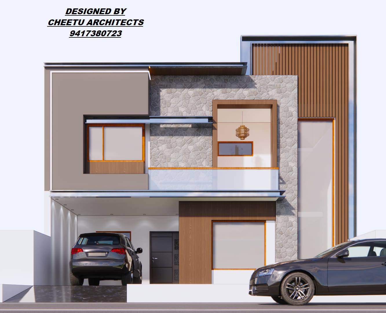 Modern kothi front elevation design in Malout Punjab with contemporary architecture